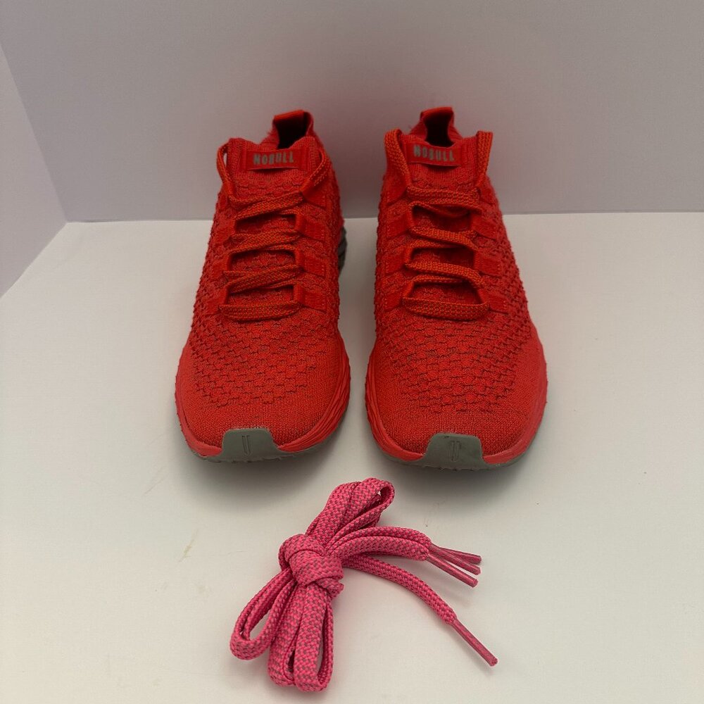 Nobull Men's Diamond Knit Orange Runner Sneakers Size 10M 11.5W Never warn